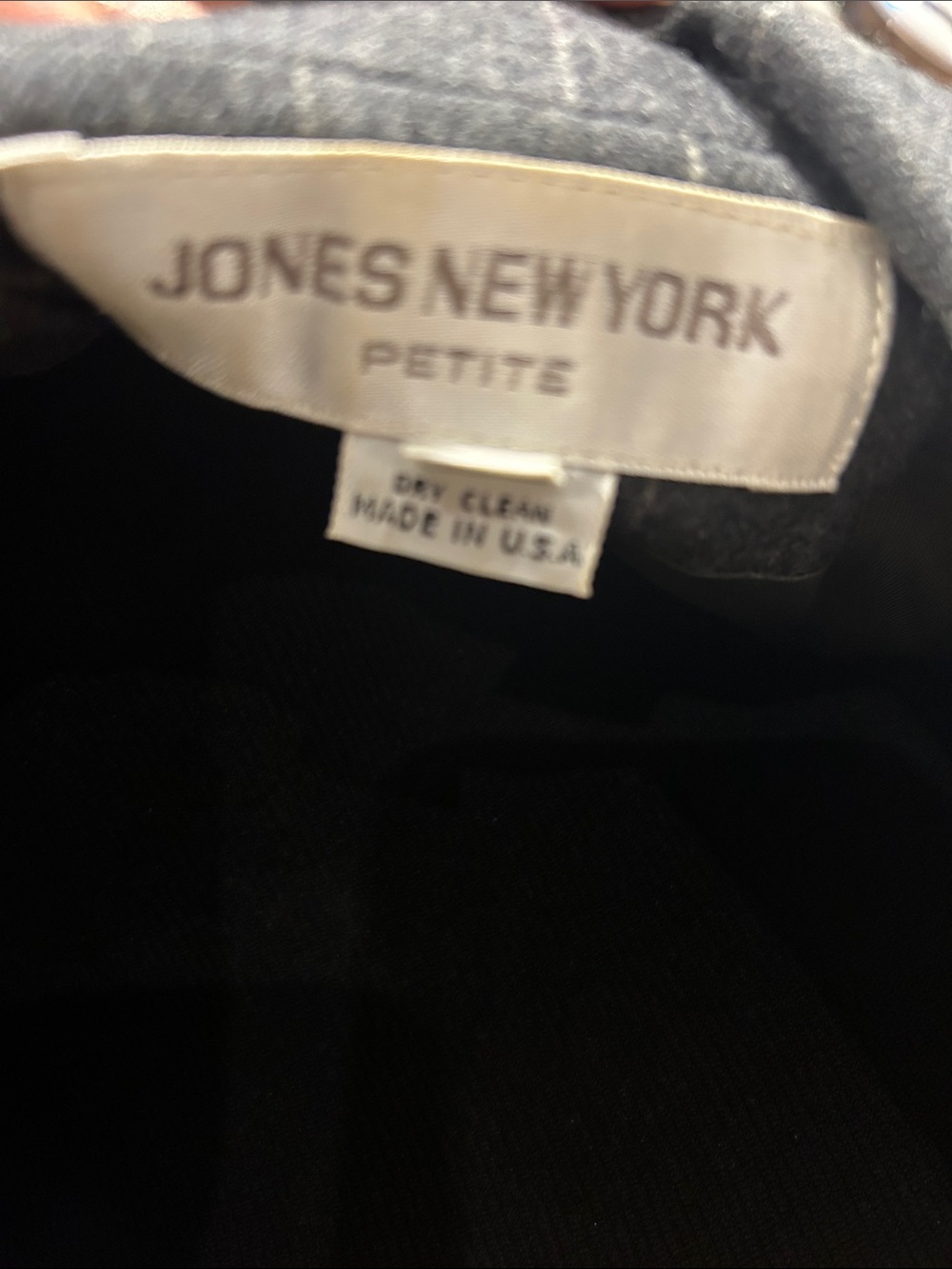 Jones New York Vintage Charcoal Gray Pinstripe Double-Breasted Blazer Dress - Picture 4 of 5